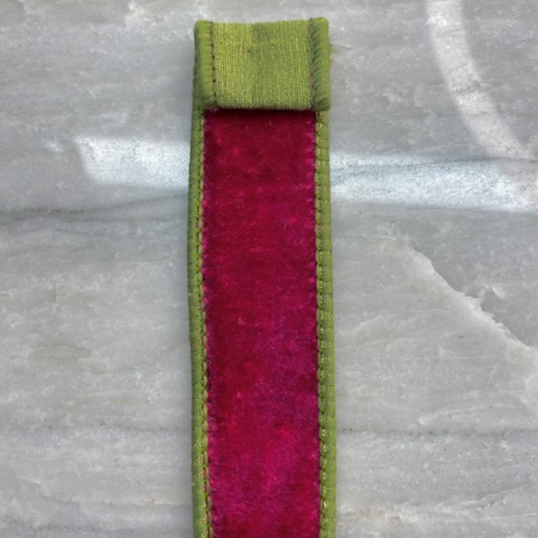 DC Exclusive - Farrisilk 1 " x 10 YD Two Tone Velvet in Hot Pink/Green