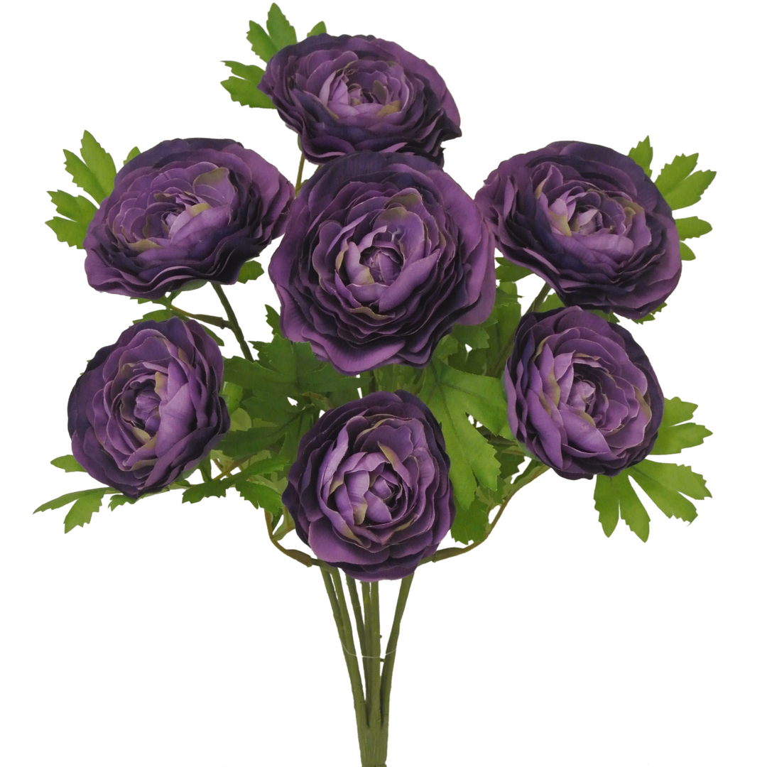 21" Purple Ranunculus Bush x 7