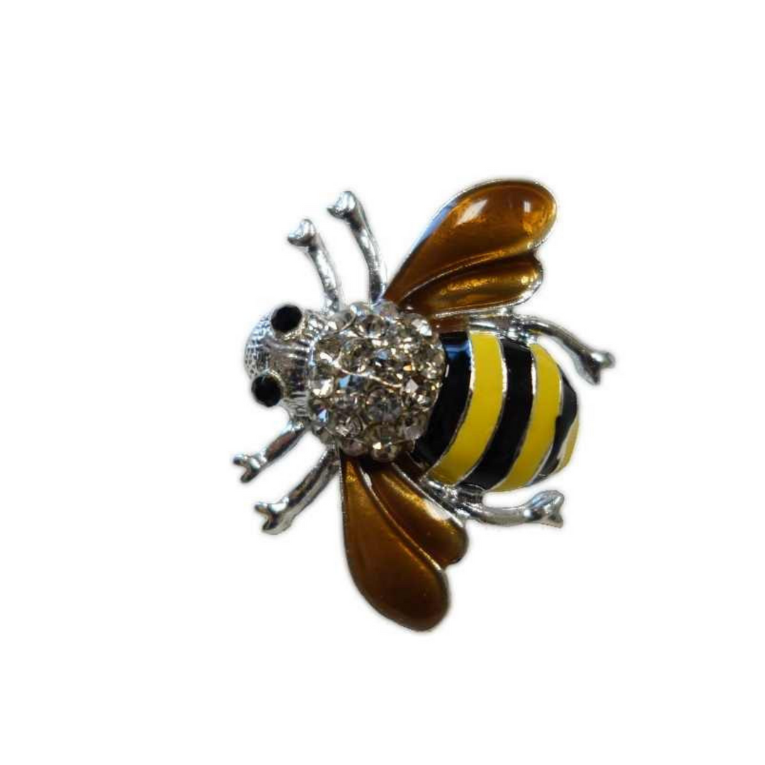 d. Stevens 1" Enamel and Crystal Bumble Bee Pin Attachment