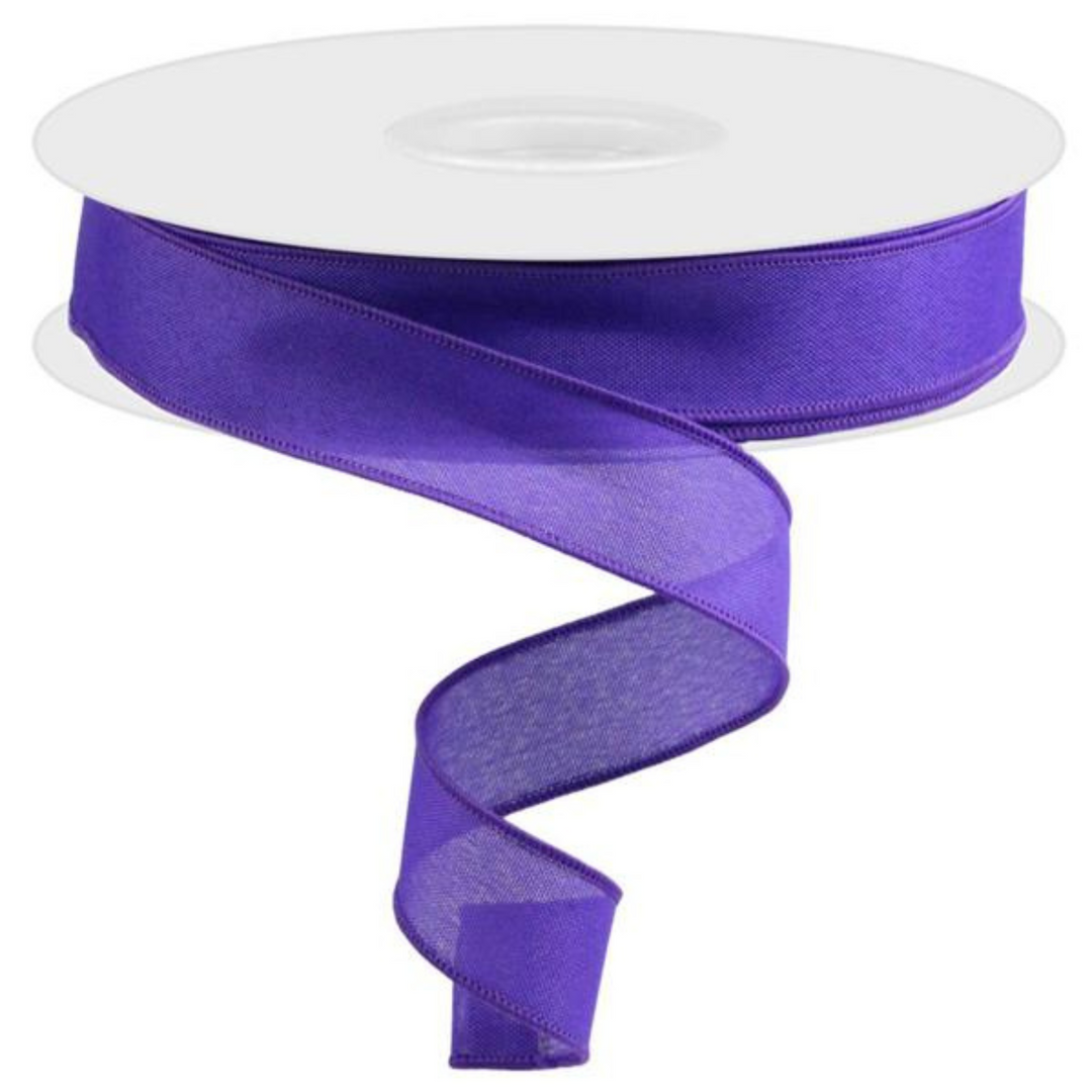1.5" x 50 YD Faux Burlap Wired Ribbon in Purple