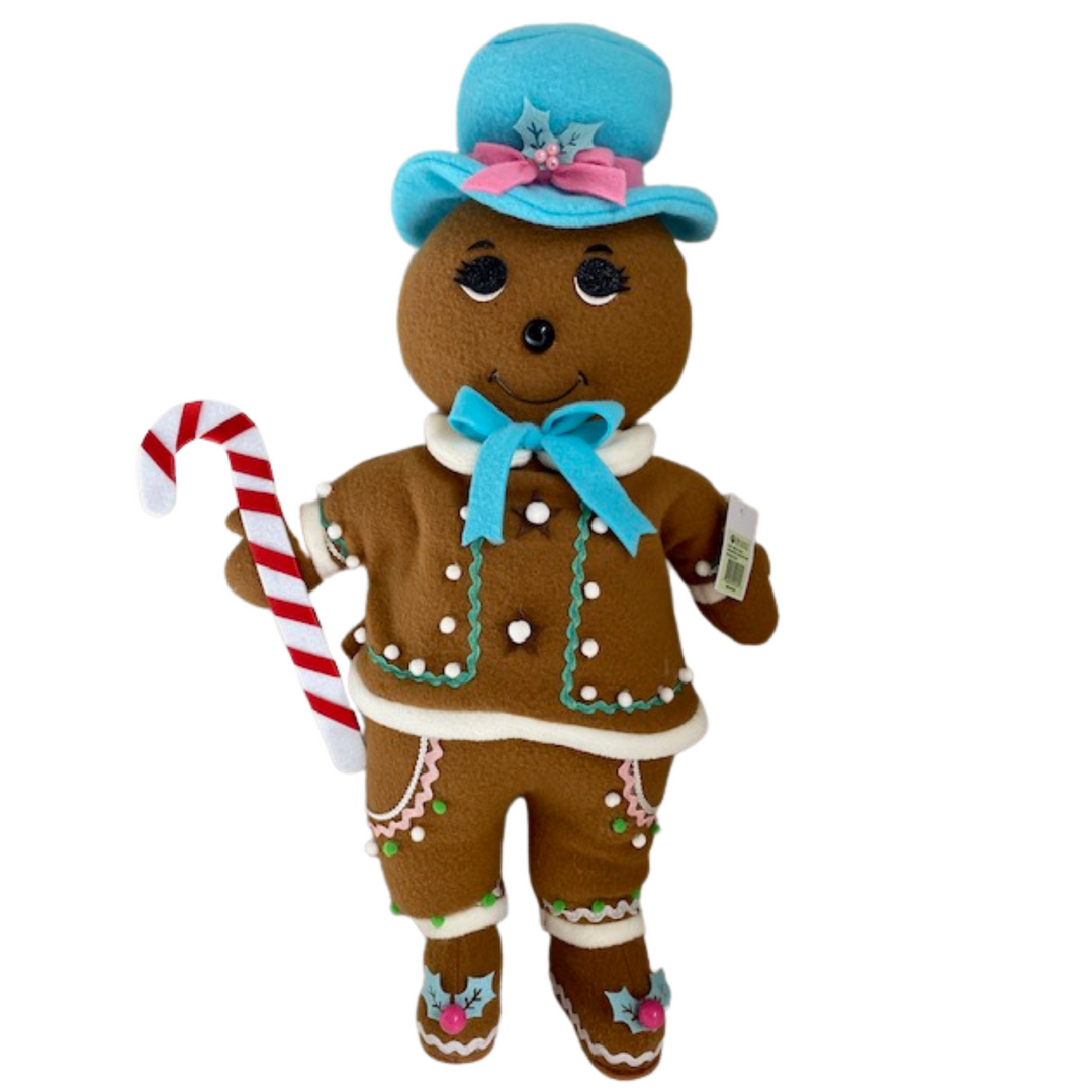 20" Pastel Fabric Standing Gingerbread - Choice of Boy or Girl