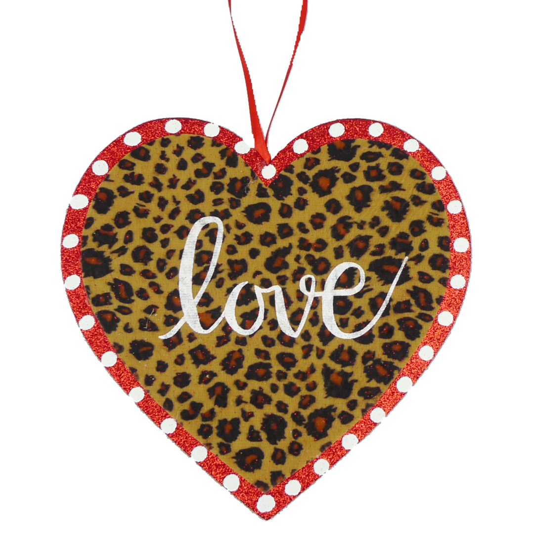 8" Cheetah Heart with love