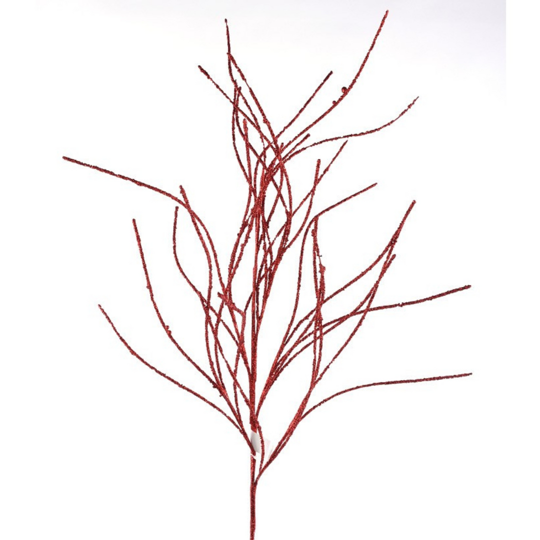 Direct Export 45" Iced Willow Spray in Cranberry Red