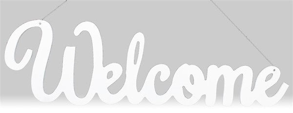 15.25" W x 4.5" H Welcome Sign in White