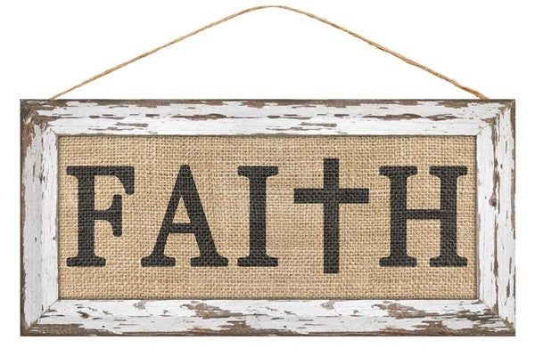 12.5" Faith with Cross in Black/Natural and White