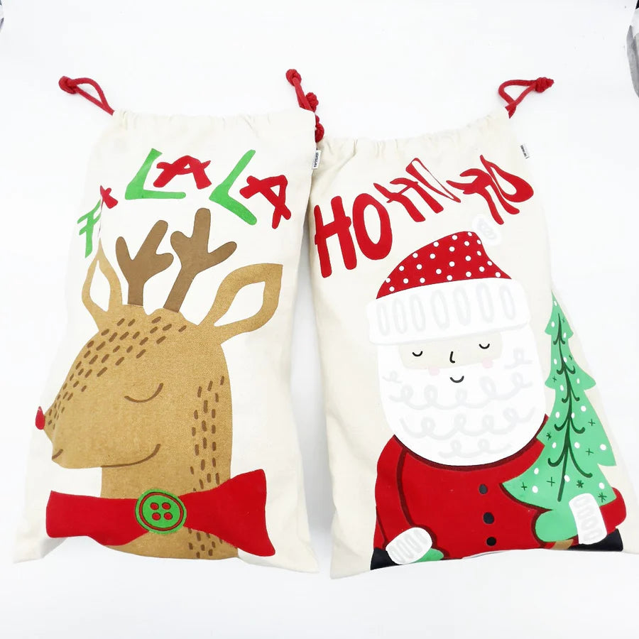 DTHY Oh Christmas Treats Drawstring Gift Bags - Set of 2