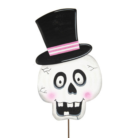 Round Top Collection Metal Top Hat Skull