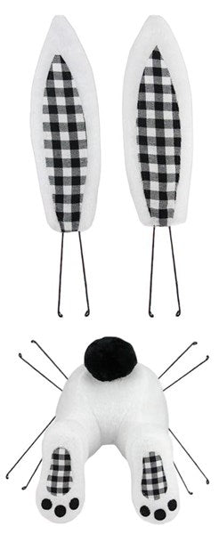 25" 3 Piece Bunny Decor Kit in Black/White