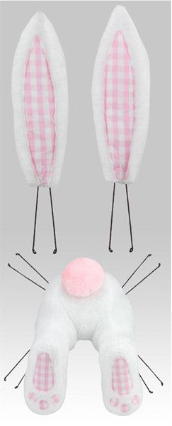 25" 3 Piece Bunny Decor Kit in Pink/White