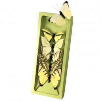 Regency 4.25" Yellow Fabric Butterflies - Box of 6