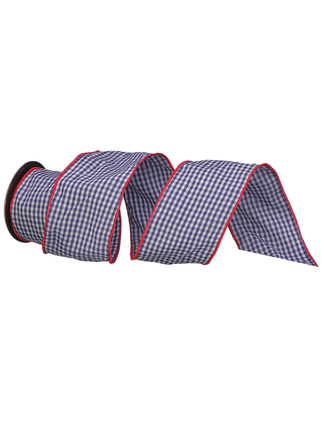 4" x 10 YD Country Check Wired Ribbon in Red/White/Blue