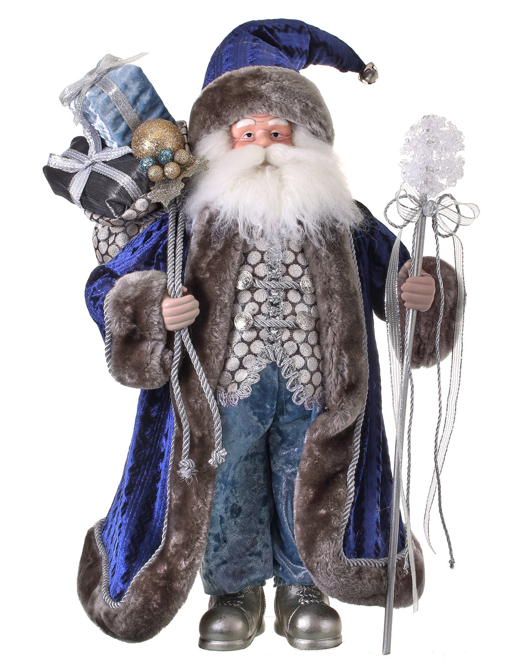 Regency 21" Winter Blue Santa with Snowflake Staff in Blue/Silver