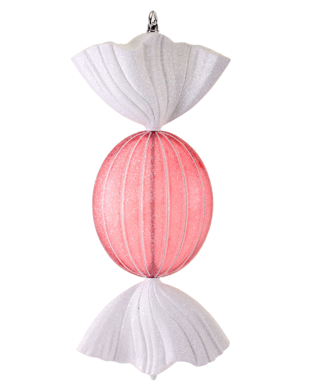 Regency 20" Sugared Candy Wrap Ornament in Pink/White