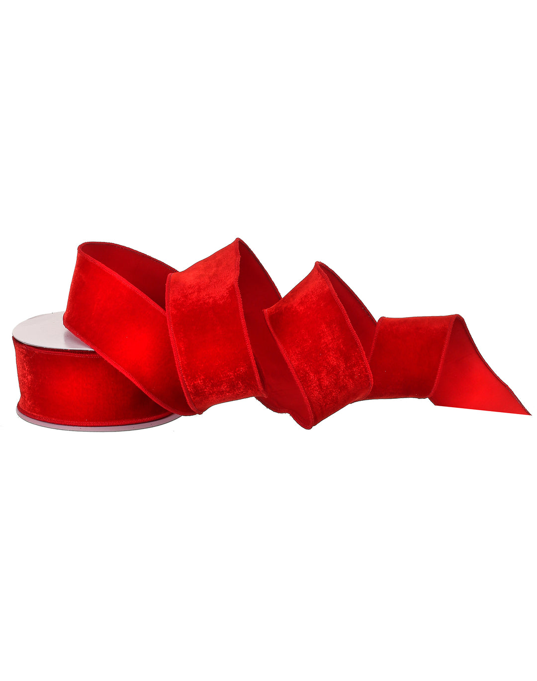 2.5 x 10 Yard Red Velvet Wired Ribbon - Decorator's Warehouse