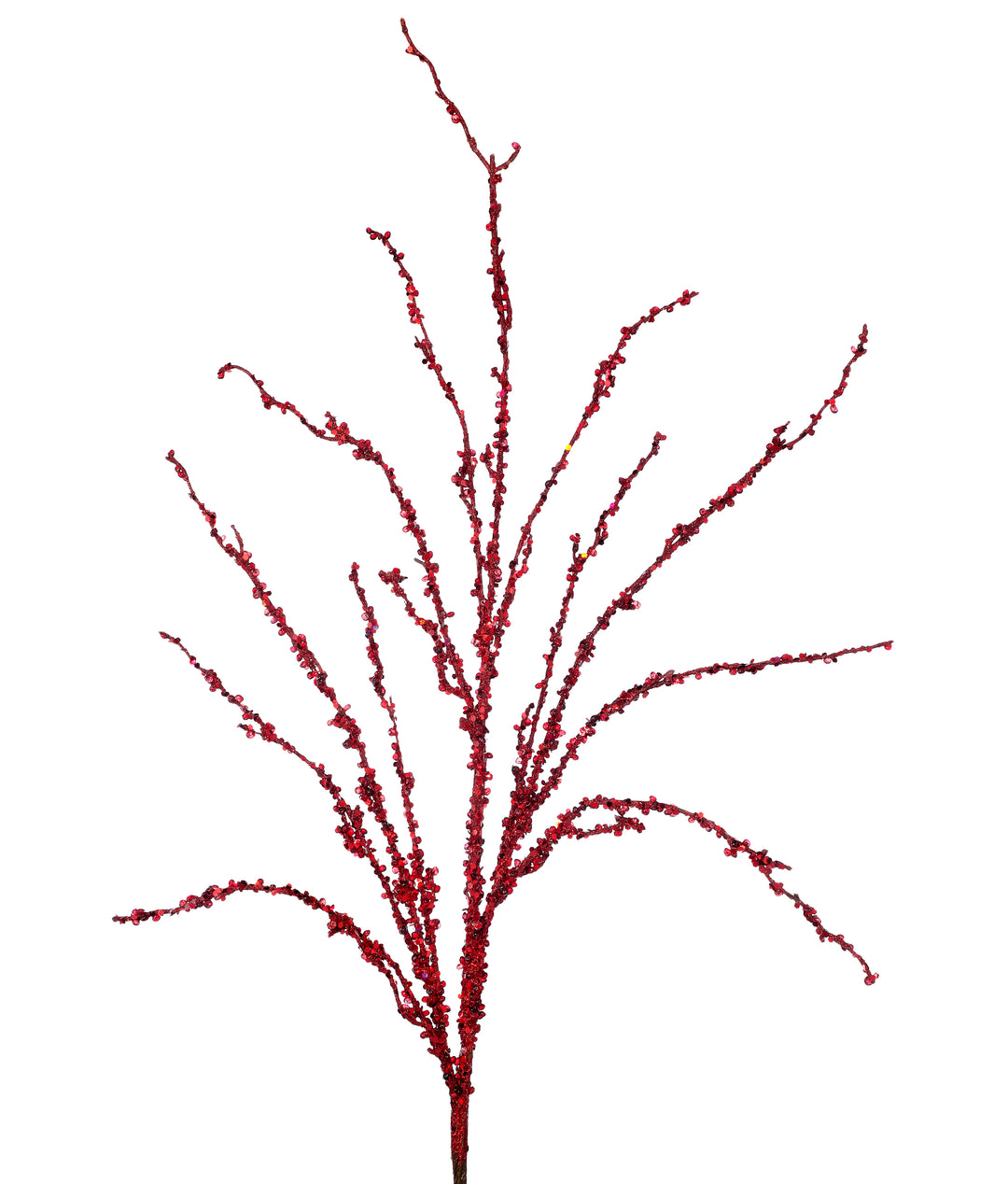 Regency 37" Sequin Glitter Ice Twig Spray in Red