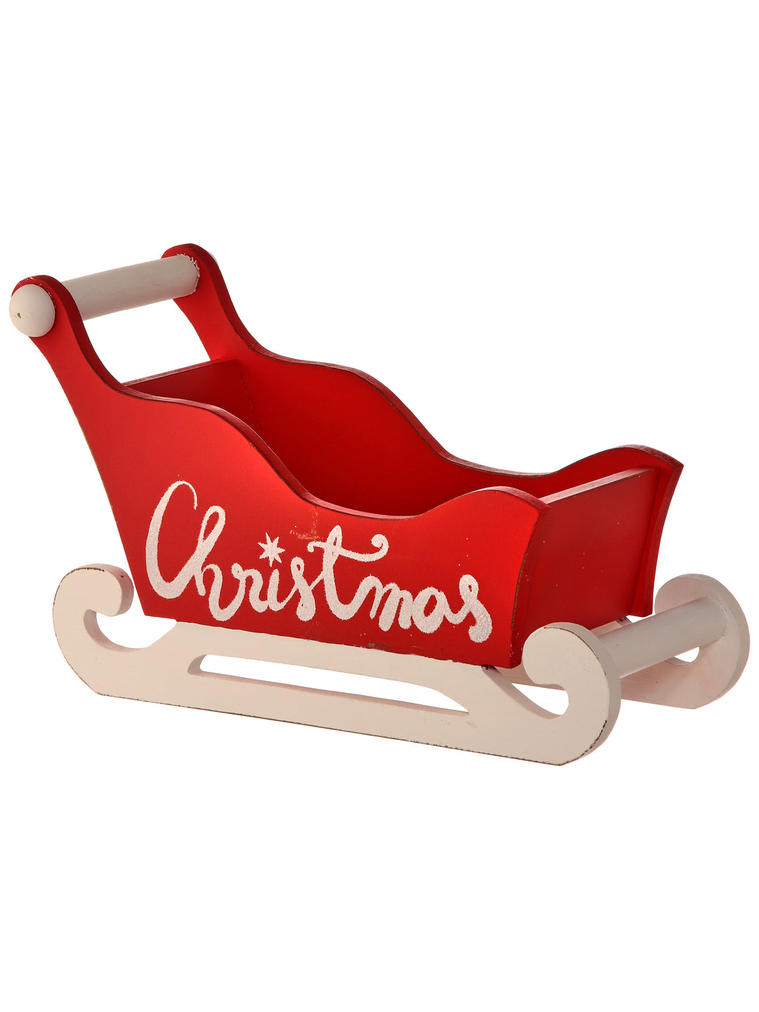 Regency 13" MDF Christmas Sleigh Container in Red White