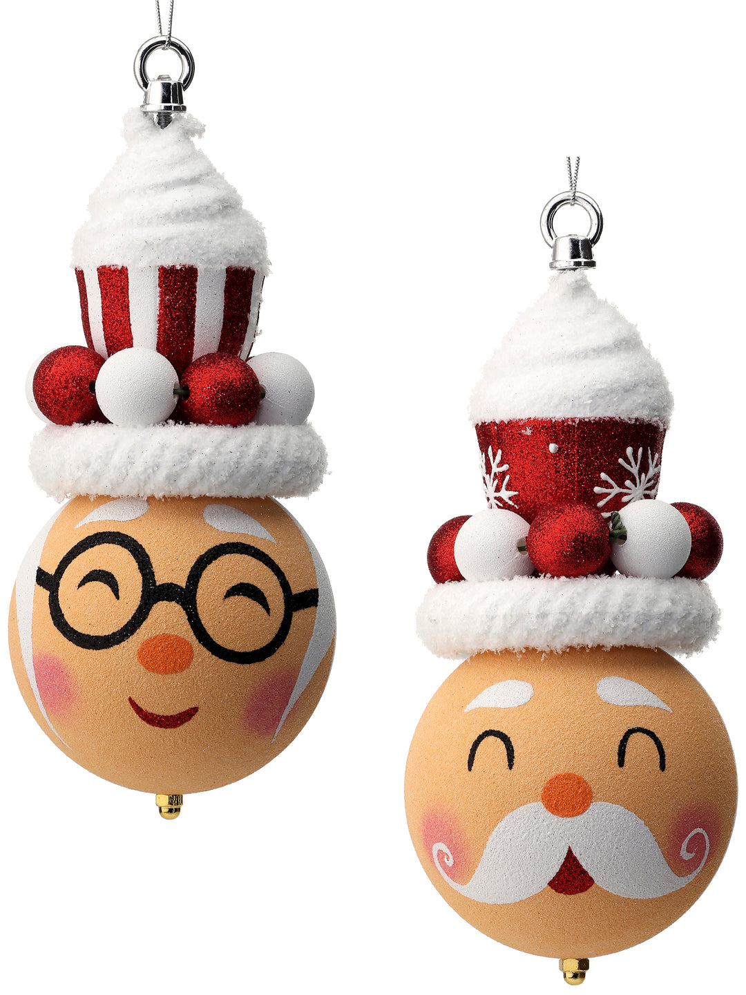 Regency 10" Mr. & Mrs. Claus w/ Cupcake Candy Hat ornaments/attachments - choice of 1