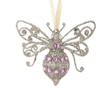 Regency 3.5" Metal Jewel Bee Glittered with Jewels Ornament