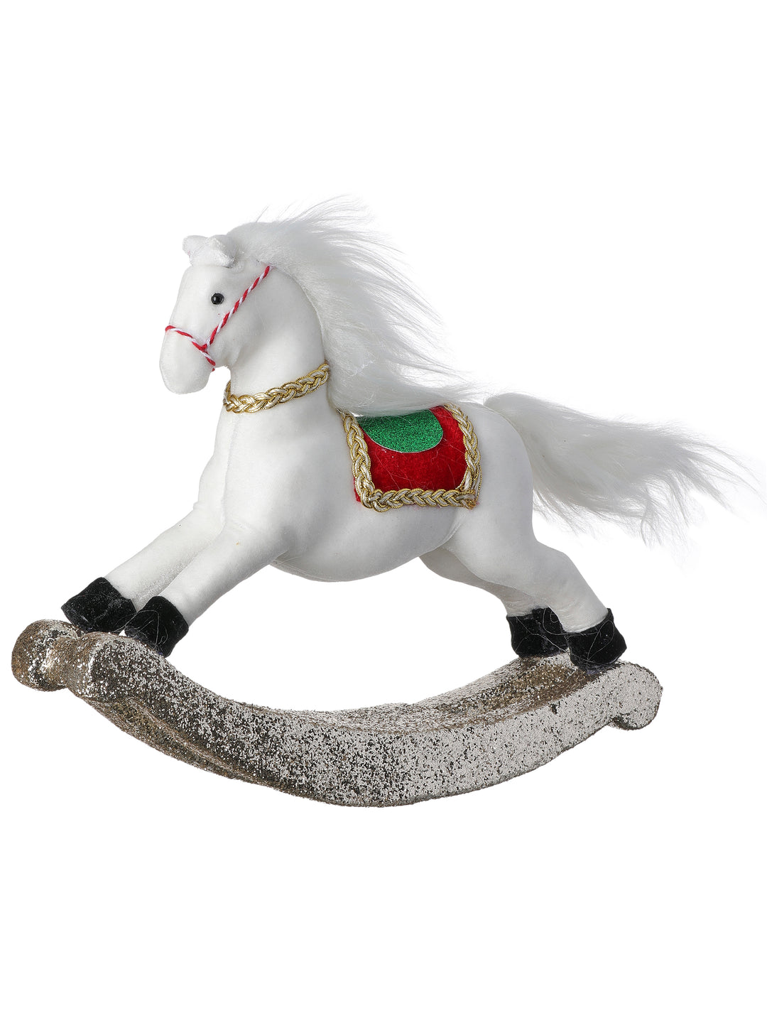 Regency 10.5" Velvet Glitter Toy Rocking Horse