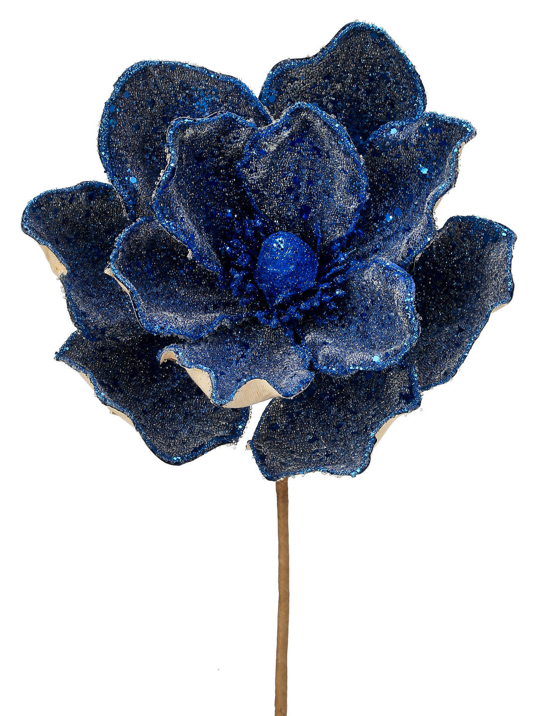 Regency 24" Microbeaded Sequin Magnolia Stem in Midnight Blue