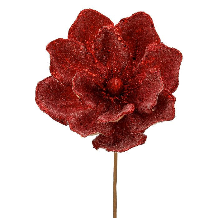 Regency 24" Microbeaded Sequin Magnolia Stem in Red