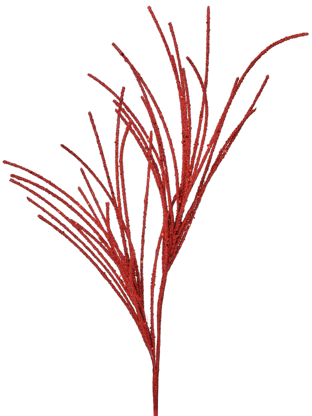 Regency 28" Micro Beaded/Sequin Grass Spray in Red