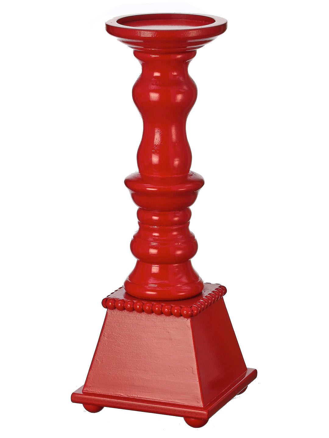 Regency 14" Red Wood/Metal Candle Stand