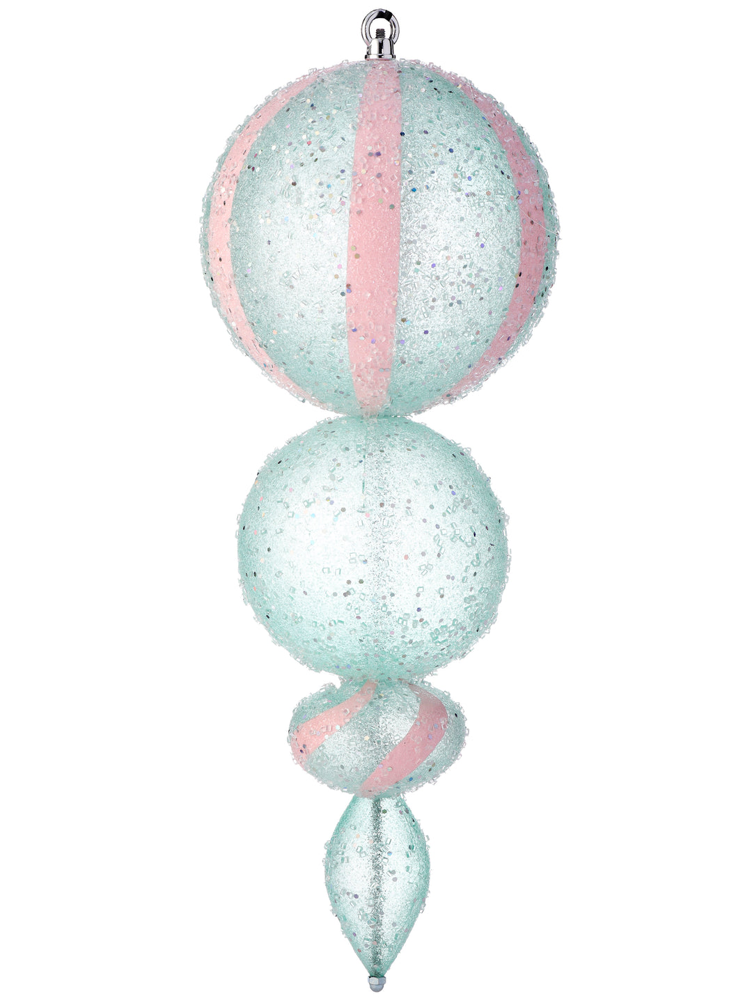 Regency 21" Green/Pink Iced Candy Finial Ornament