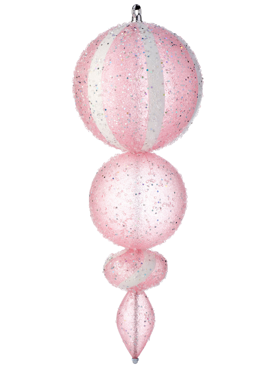 Regency 21" Pink/White Iced Candy Finial Ornament