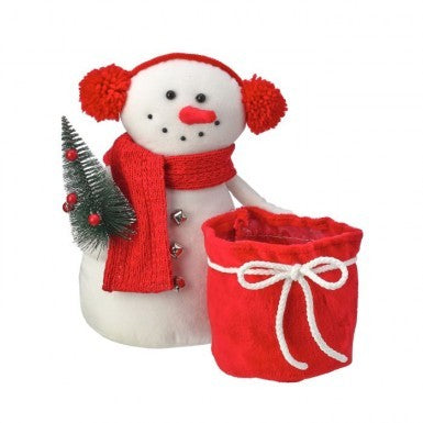 Regency 10" Fabric Snowman with Muffs with Pot Holder