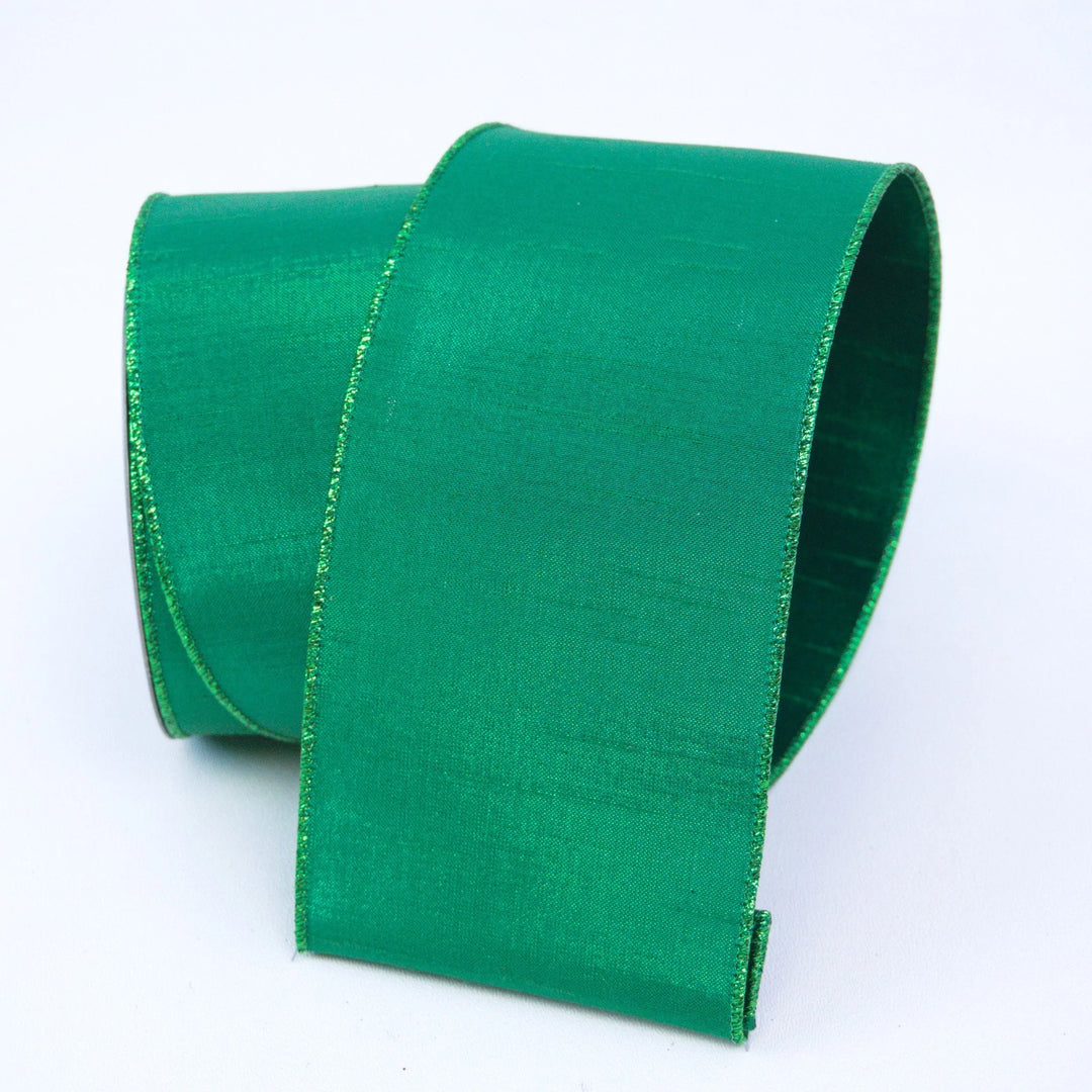 Farrisilk 2.5" x 10 YD Emerald Color Accents Wired Ribbon