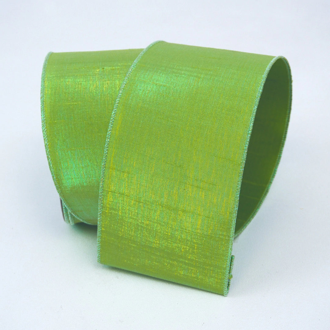 Farrisilk 2.5" x 10 YD Lime Color Accents Wired Ribbon