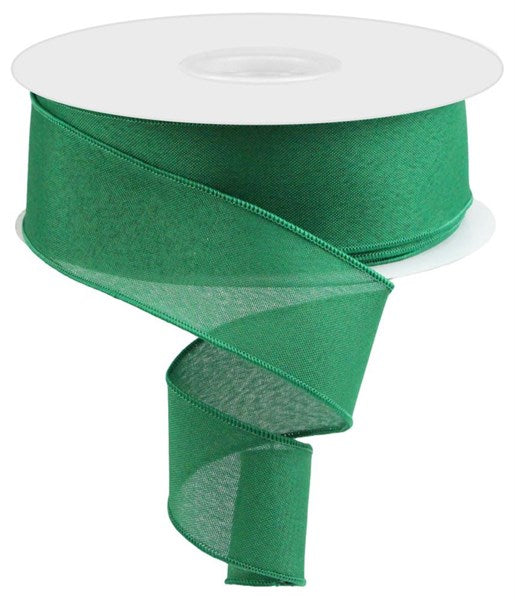 2.5" x 50 YD Faux Burlap Wired Ribbon in Emerald Green