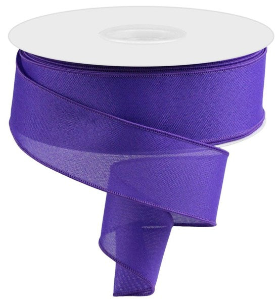 2.5" x 50 YD Faux Burlap Wired Ribbon in Purple