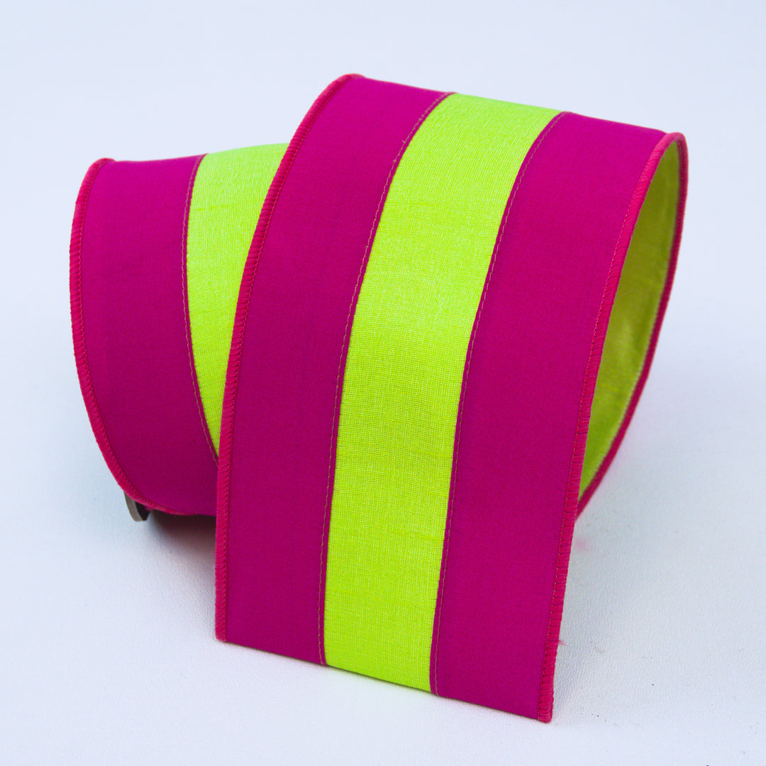 Farrisilk 4" x 10 YD Accent Stripe in Lime/Pink