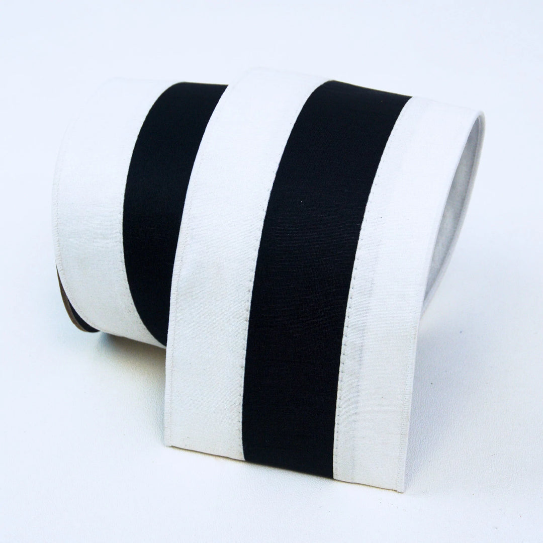 Farrisilk 4" x 10 YD Accent Stripe in Black/White