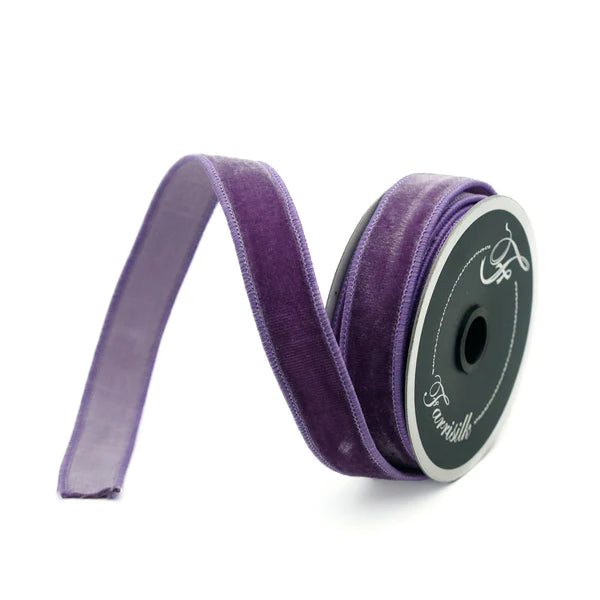 Farrisilk 1 x 10 YD Purple Velvet Wired Ribbon