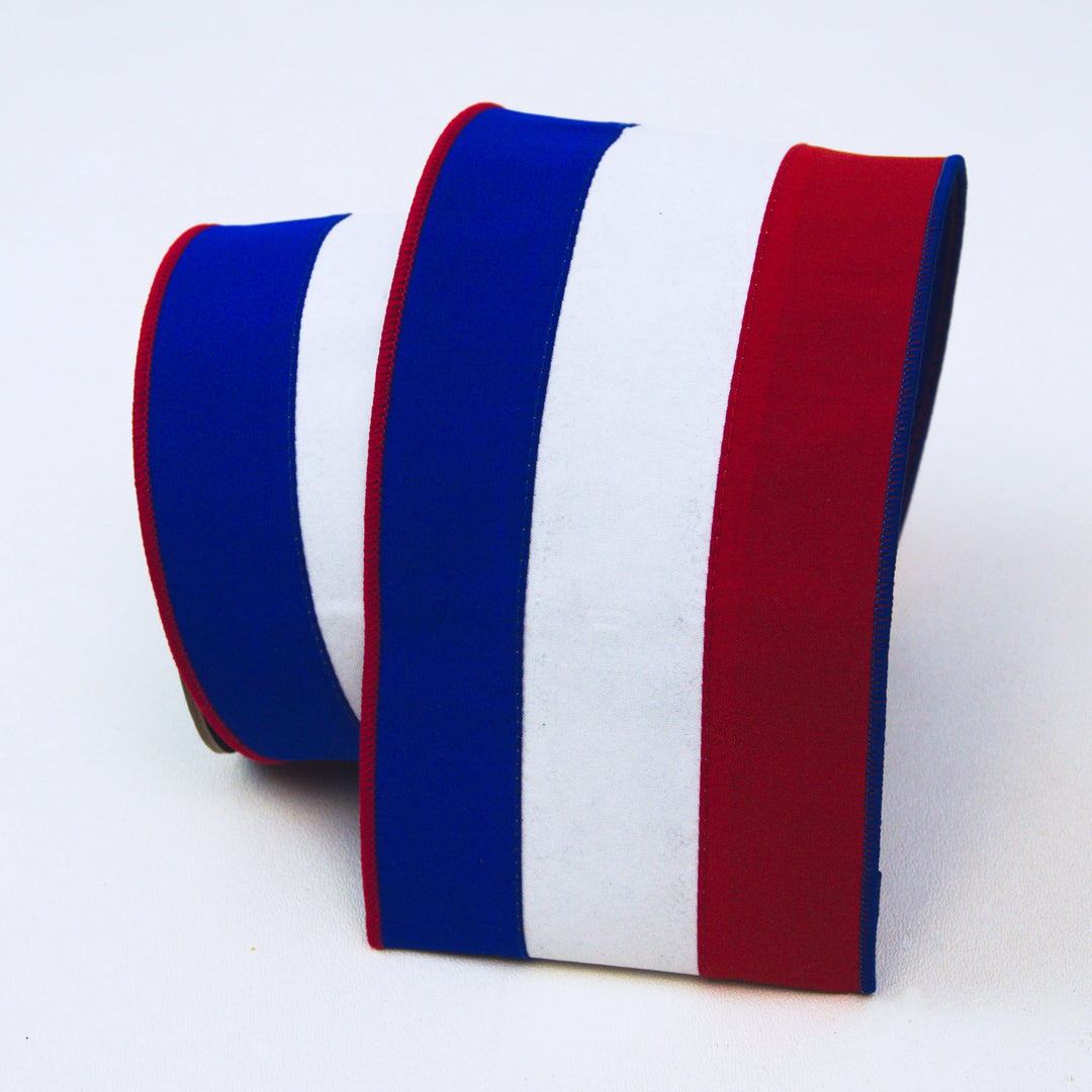 Farrisilk 4" x 10 YD Patriotic Stripes in Red/White/Blue
