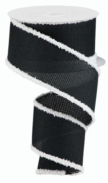 2.5" x 10 YD Cross Royal/Snowdrift  Wired Ribbon - Black/White