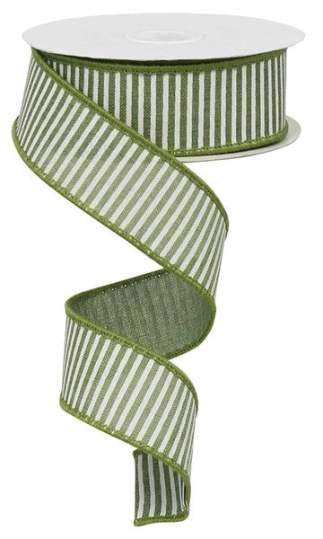 LIME green and white classic Gingham wired ribbon, 5/8X10Y