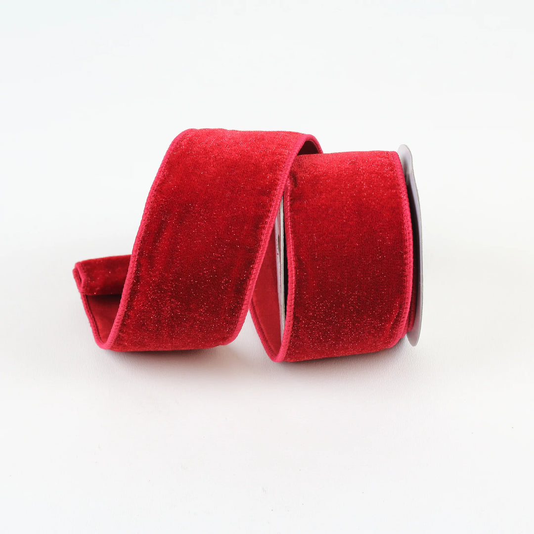Farrisilk 2.5" x 10 YD Red Velvet Luster Wired Ribbon