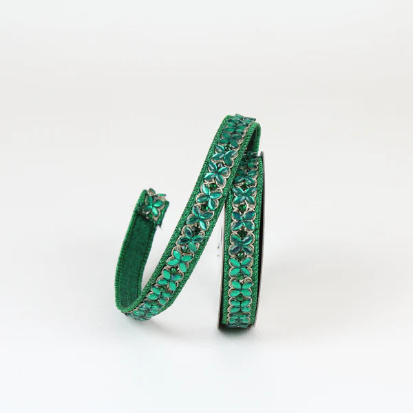Farrisilk .75" x 10 YD Emerald Jewel Accent Wired Ribbon