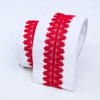 Farrisilk 4" x 10 YD Lace Border in Red/White