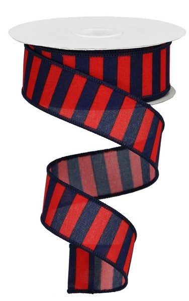 1.5 x 10yd Vertical Stripe Ribbon: Red/White (RGC156524) – The
