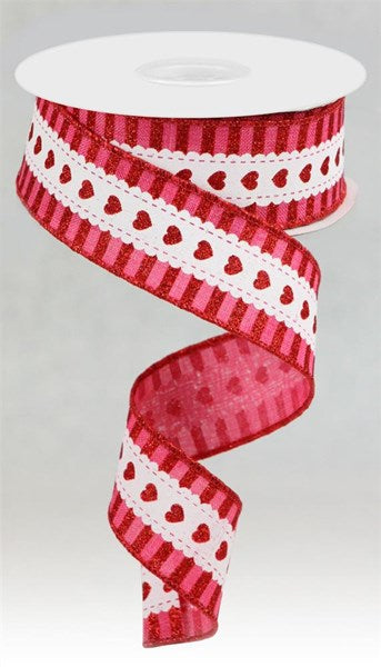 Scalloped Edge Red/white Gingham Check Wired Ribbon, 2.5 X 10