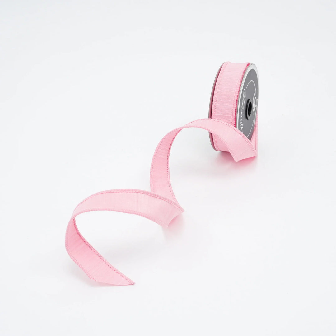 Farrisilk 1" x 10 YD Pink Shabby Silk Wired Ribbon