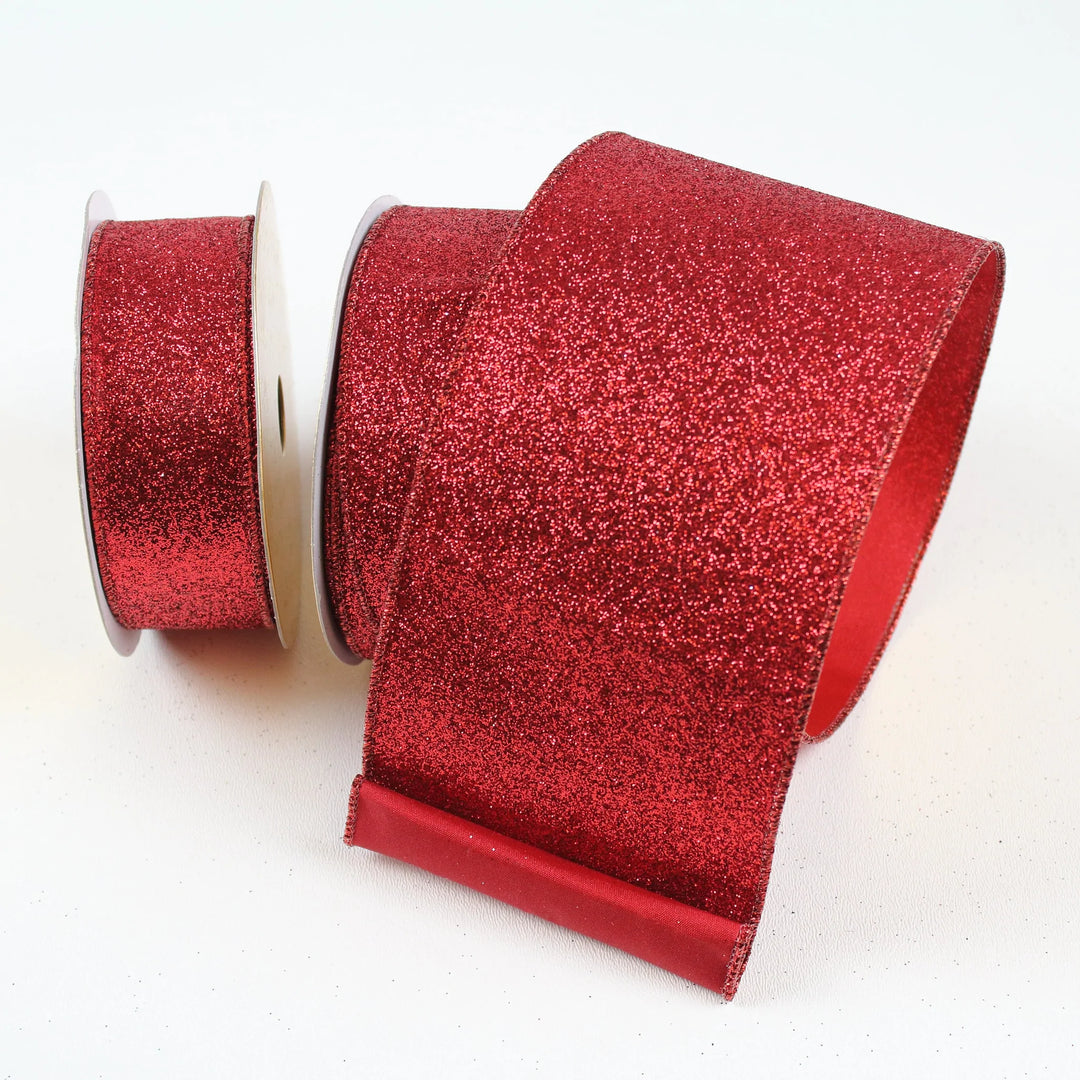Farrisilk 1.5" x 10 YD Red Diamond Dust Wired Ribbon