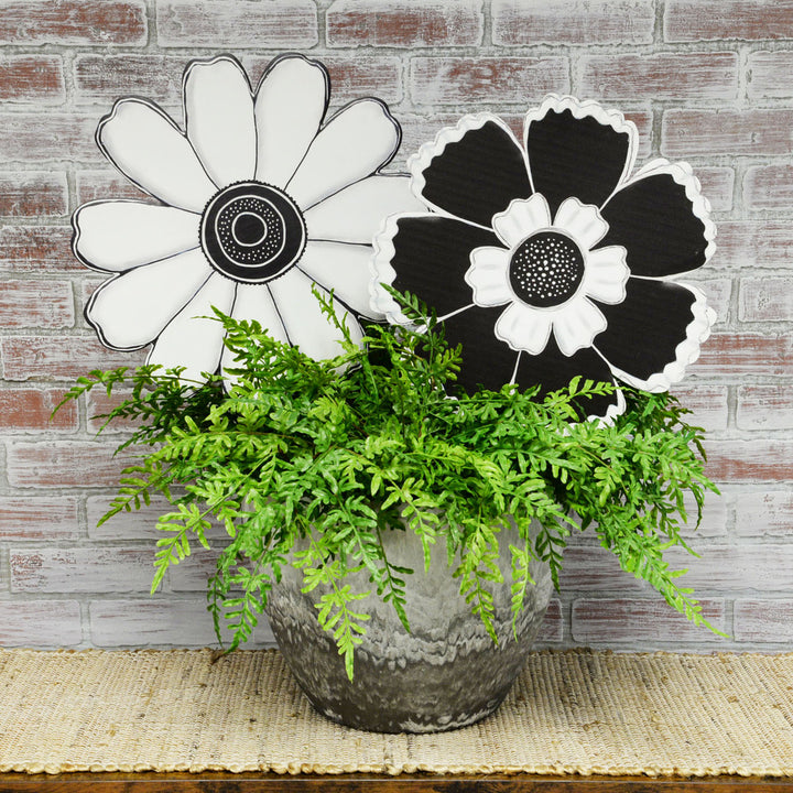 Round Top Collection 15" Metal Monochromatic Flowers - choice of 1
