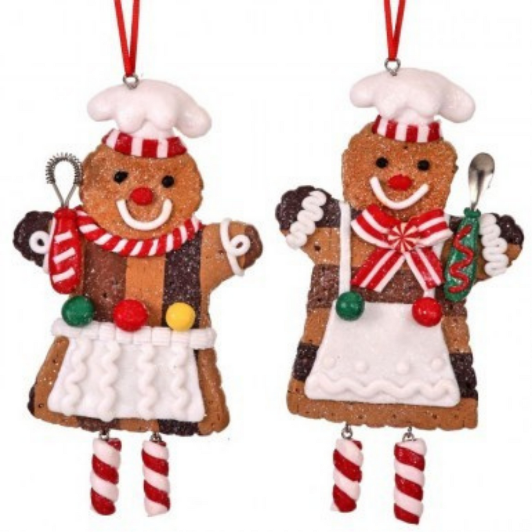 Regency 5.5" Claydough Gingerbread Man Ornament set of 2