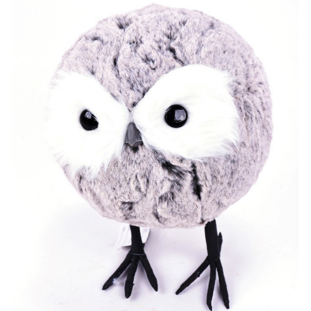 Direct Export 10" Chenille Ball Owl in Grey
